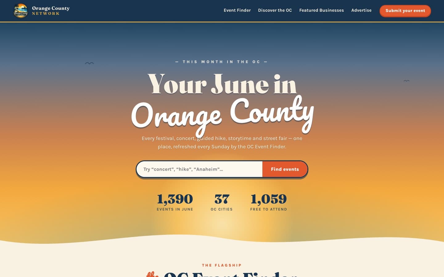OC Event Finder — The site + search engine